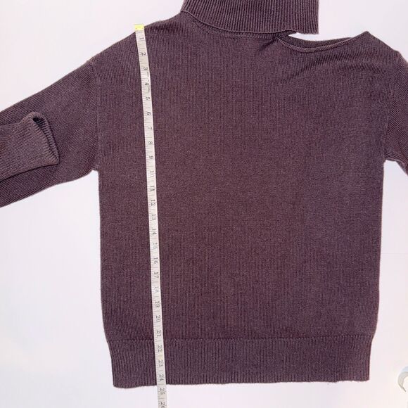 Paige Raundi Cutout Shoulder Sweater Truffle Taupe Wool Knit Turtleneck sz S EUC - Picture 9 of 14